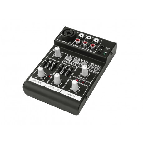 Mixer pentru inregistrare cu 2 canale si USB, Omnitronic MRS-502USB