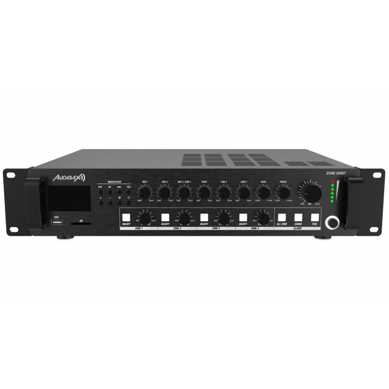 Amplificator 100V 4 zone, player si BT  Audibax Zone 120 BT Black