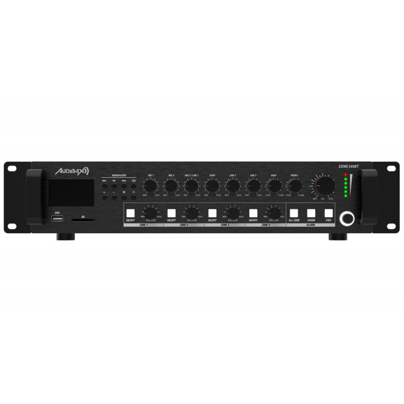Amplificator 100V 4 zone, player si BT  Audibax Zone 120 BT Black