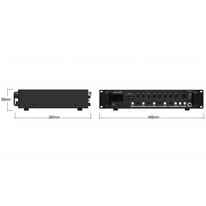 Amplificator 100V 4 zone, player si BT  Audibax Zone 120 BT Black