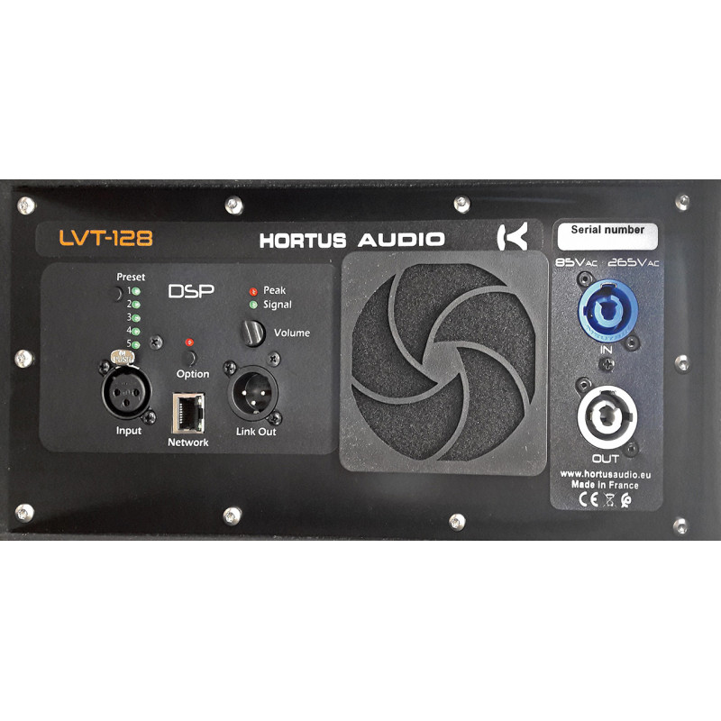 Amplificator 2 cai cu DSP incorporat, 1500W (LF) + 800W (MF + HF)  RMS, Hortus Audio LVT-128