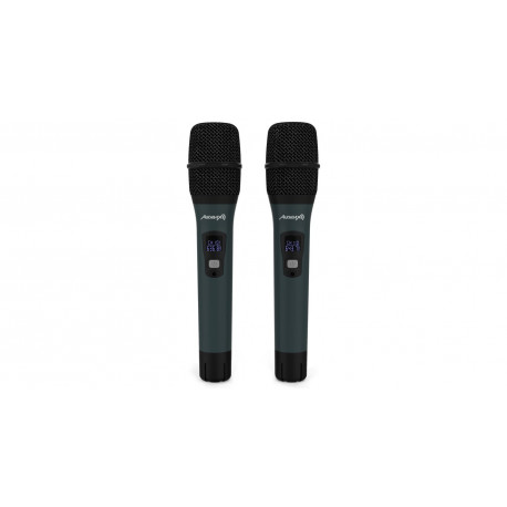 Set 2 microfoane wireless Audibax Missouri Free Hand Dual UHF Black and Silver