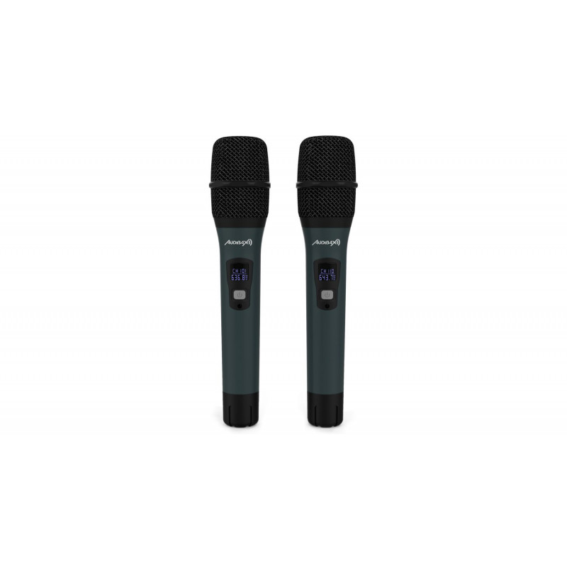 Set 2 microfoane wireless Audibax Missouri Free Hand Dual UHF Black and Silver