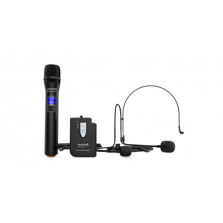 Set lavaliera wireless Audibax Missouri Free Head UHF Black
