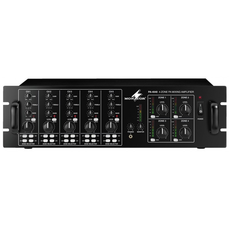Amplificator-mixer 4 zone 100V Monacor PA-4040
