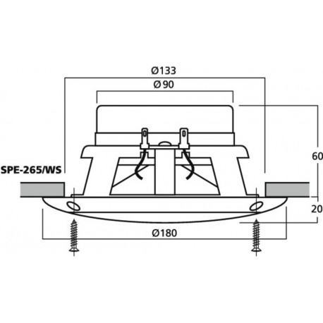 Set difuzoare rezistente la umiditate 2 cai Monacor SPE-265/WS
