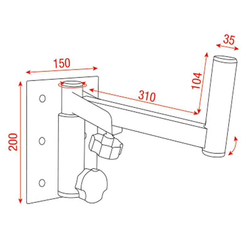 Suport de perete pentru boxa DAP Audio D8615