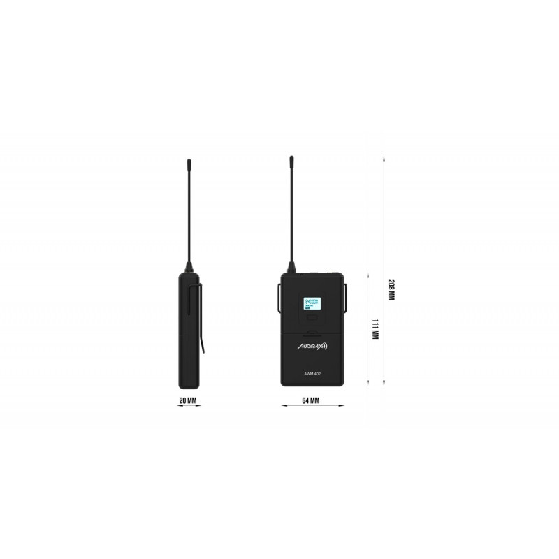 Set 4 lavaliere wireless UHF Audibax AWM 402