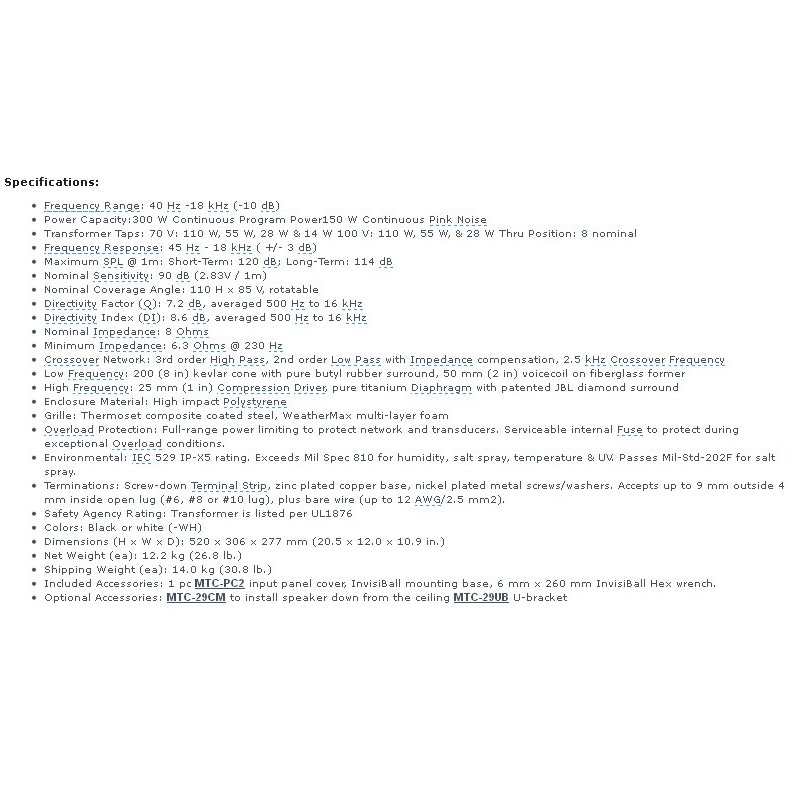 Boxa JBL Control 29AV-1