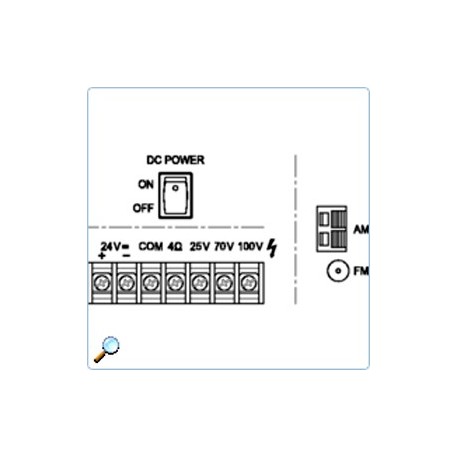 Amplificator-CD player 100V Monacor PA-890RCD