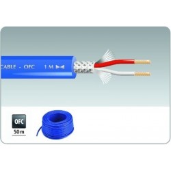 Cablu microfon 50 m albastru Monacor MLC-52/BL