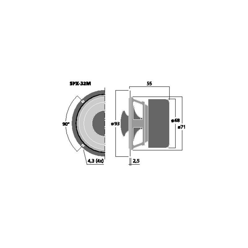 Difuzor full range HiFi Monacor SPX-32M
