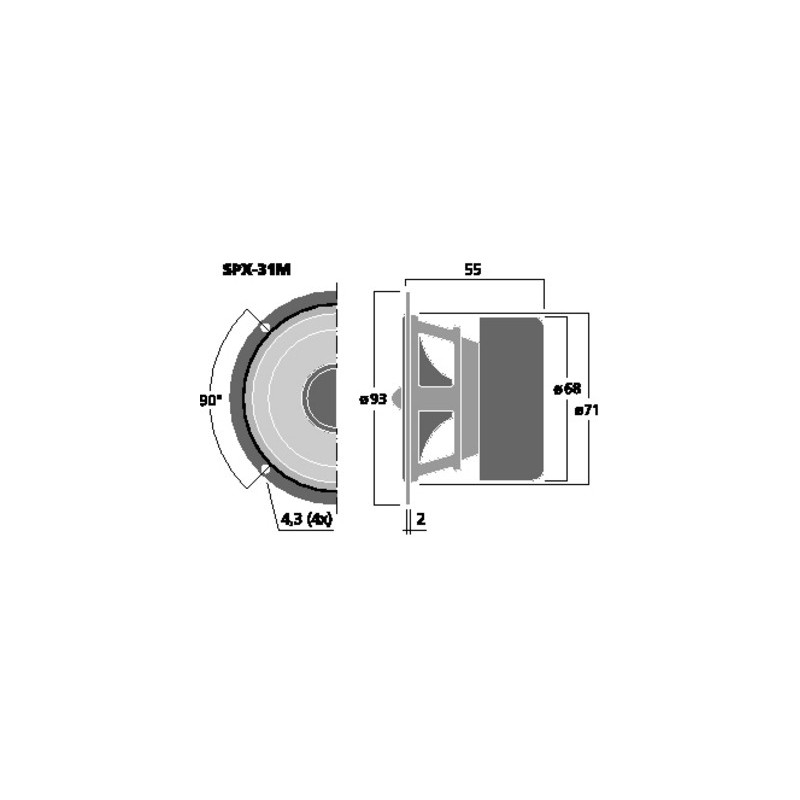 Difuzor HiFi full range Monacor SPX-31M