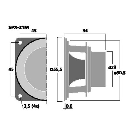 Difuzor HiFi full range Monacor SPX-21M