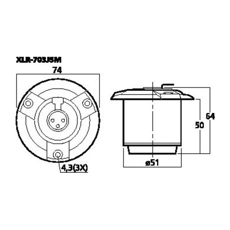 Atenuator socuri microfon gooseneck Monacor XLR-703JSM