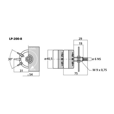 Atenuator boxe Monacor LP-200-8