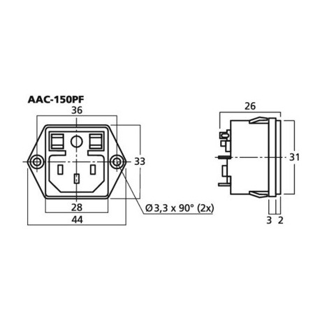 Panel plug Monacor AAC-150PF