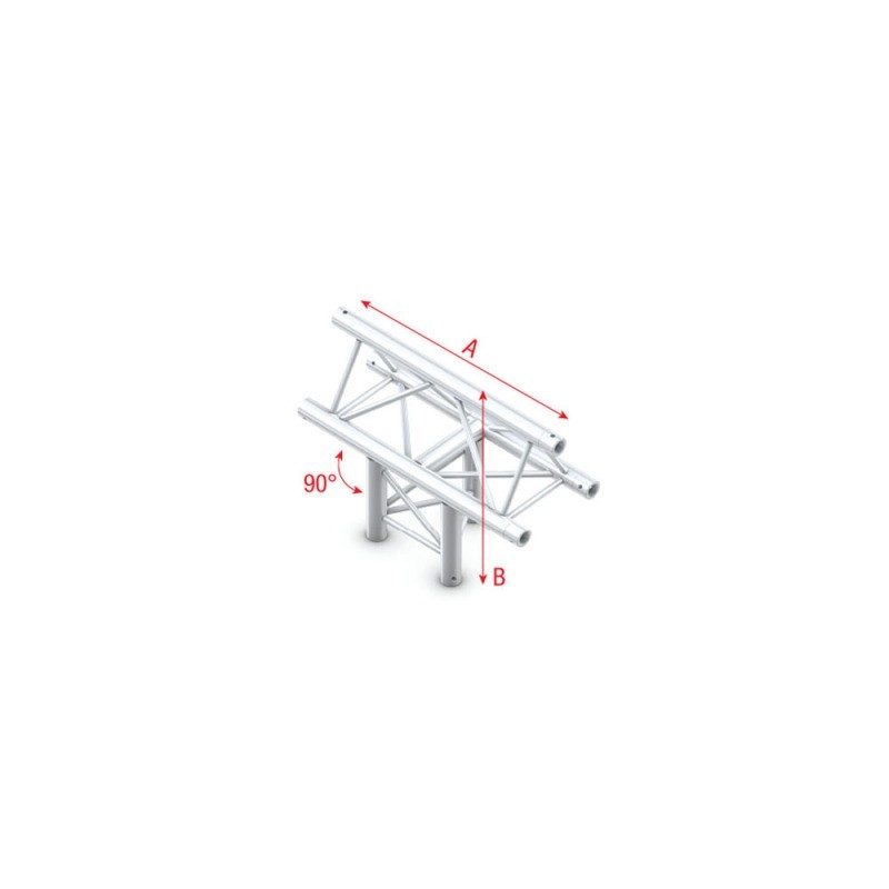 Grinda Showtec T-Cross vertical 3-way, apex up Pro-30 Triangle G Truss