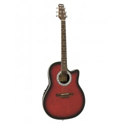 Chitara acustica roundback decupata, cu pick-up piezo, rosie, Dimavery RB-300RD