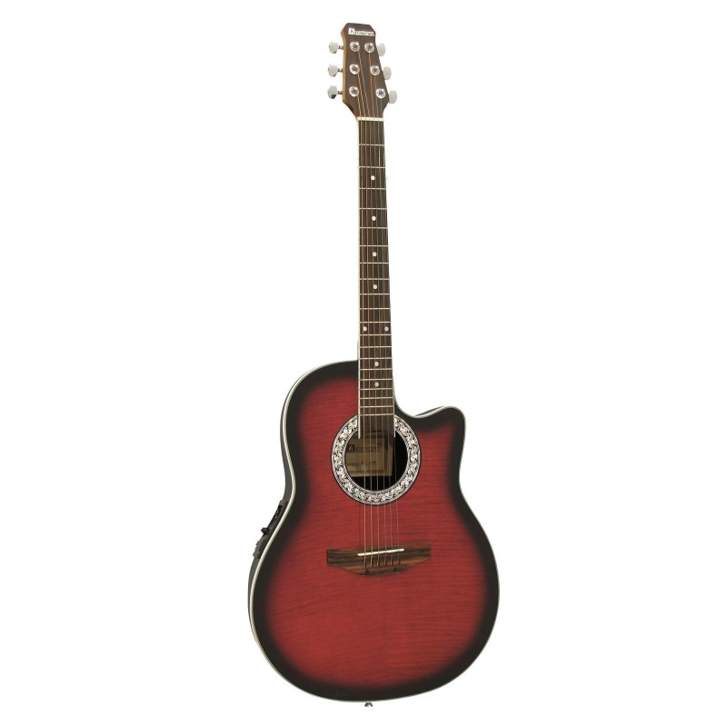 Chitara acustica roundback decupata, cu pick-up piezo, rosie, Dimavery RB-300RD
