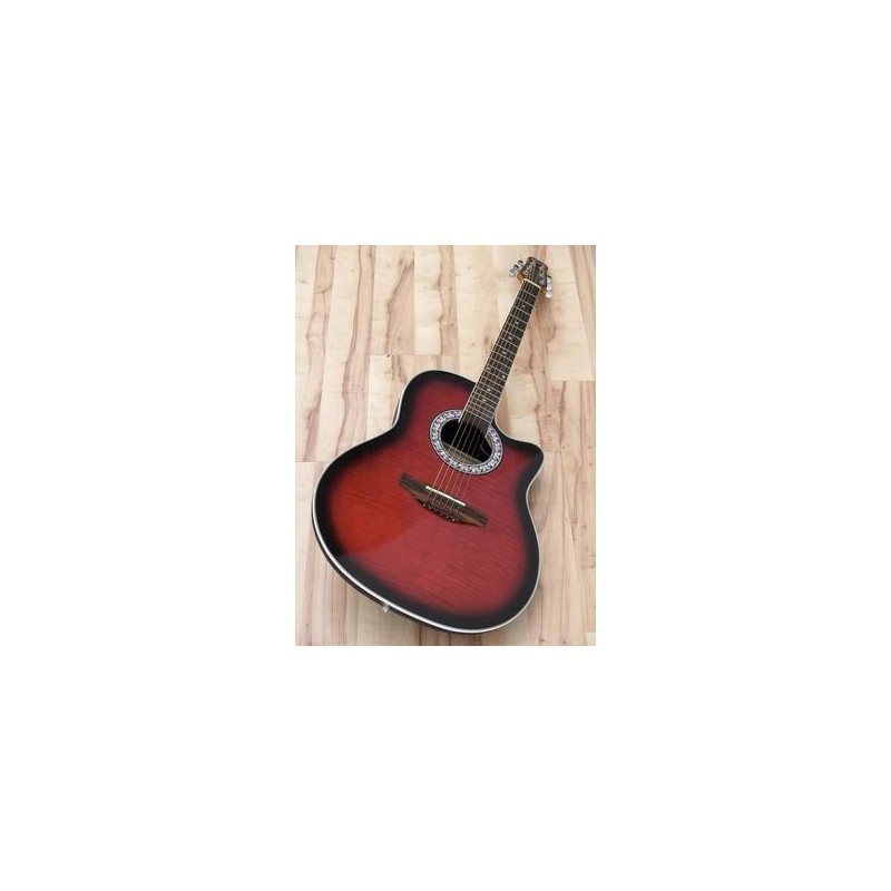 Chitara acustica roundback decupata, cu pick-up piezo, rosie, Dimavery RB-300RD