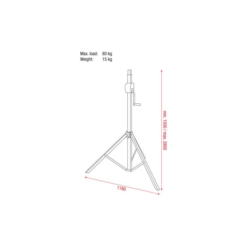 Stand lumini Showtec Basic 2800 Wind up stand