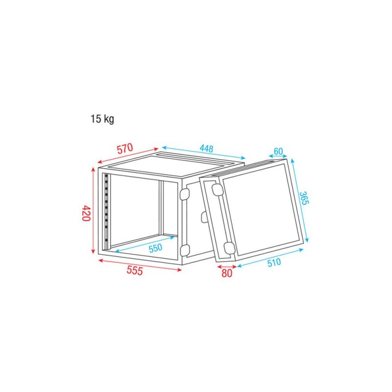 Rackcase DoubleDoor case 8U DAP Audio