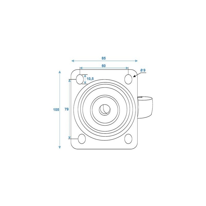 Roti albastre 100mm, cu protectie pe rulment, Swivel 3000400A