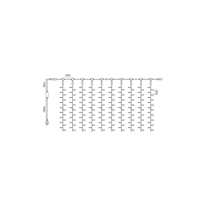 Cablu 3 m perdea LED-uri Showtec LED Rubber Curtain Light WW
