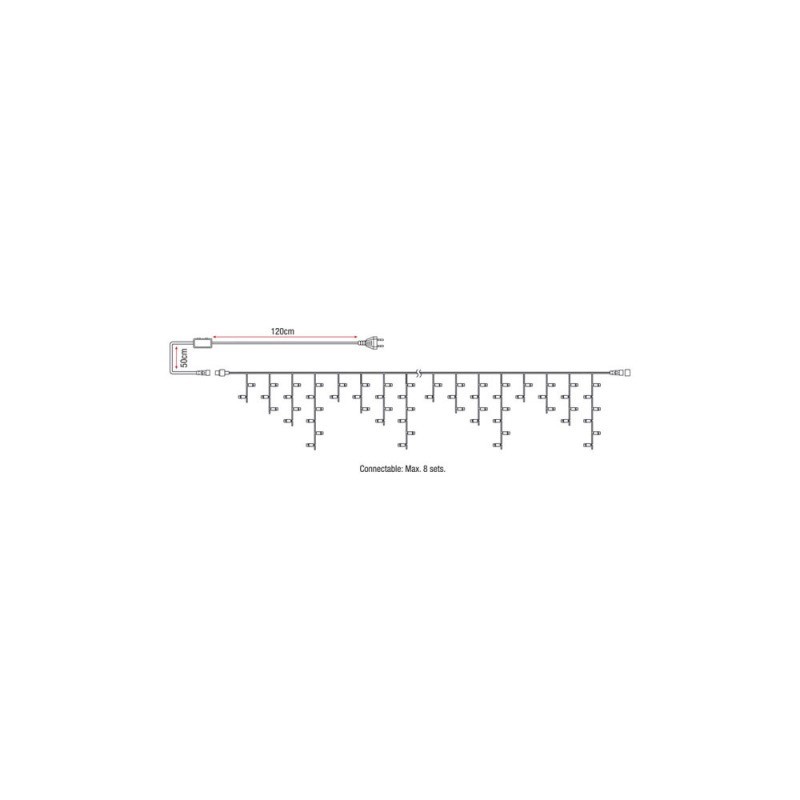 Cablu 112 LED-uri Showtec LED Rubber icicle Light WW
