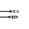 Cablu XLR mama - XLR tata, 3 pini, 1m, negru, Omnitronic 30220405