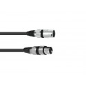 Cablu XLR mama - XLR tata, 3 pini, 10m, negru, Omnitronic 3022055N