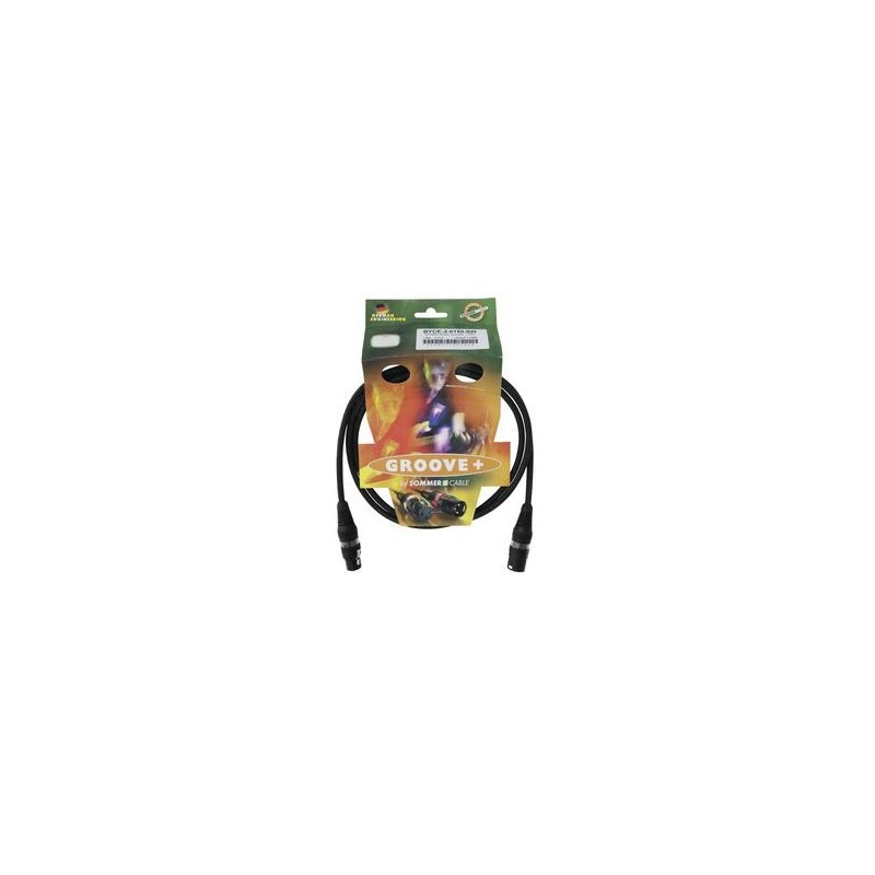 Cablu DMX, XLR mama-tata 3 pini, negru, 1,5m, Sommer Cable 30307456