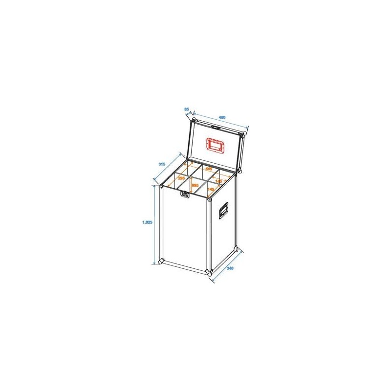 Flightcase pentru 6 stand-uri microfon, Roadinger 31000421