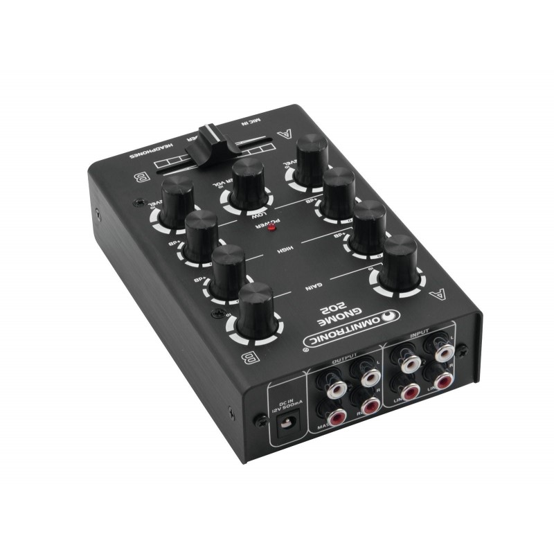 Mini-mixer DJ cu 2 canale, negru, Omnitronic GNOME-202 BK