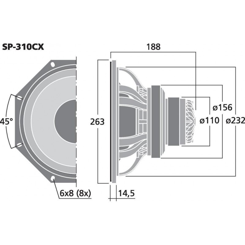 Difuzor coaxial 2 cai Monacor SP-310CX