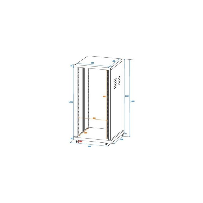 Rack 40U ROADINGER Steel rack SR-19, 40U