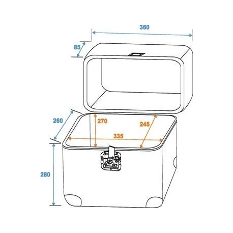 Flightcase din aluminiu pentru 80 LP-uri (discuri vinil), acril transparent, Roadinger 30110038