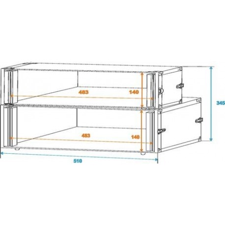 Flightcase 3U pentru cd-player dublu, negru, Roadinger 30124560