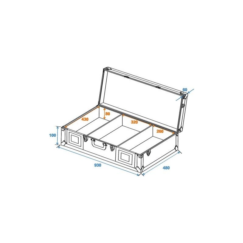 Flightcase pentru 2 cd-playere si o consola 12Â¨, argintiu, Roadinger DIGI-1/12 SIL (30125345)