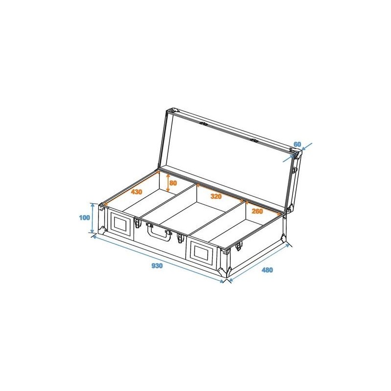 Flightcase pentru 2 cd-playere si o consola 12Â¨, negru, Roadinger DIGI-1/12 BK (30125346)
