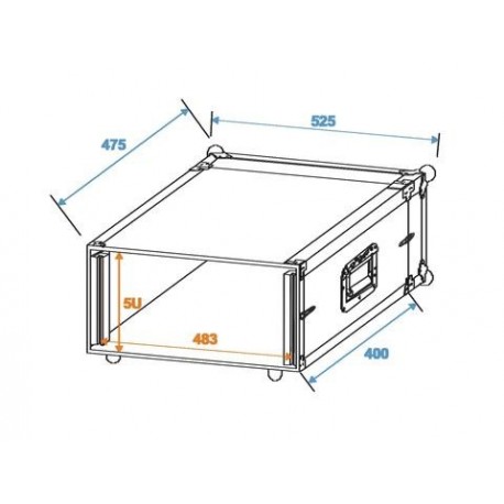 Cutie rack pentru controllere/effectors, CO DD, 5U, adancime 40cm, neagra, Roadinger 30107204