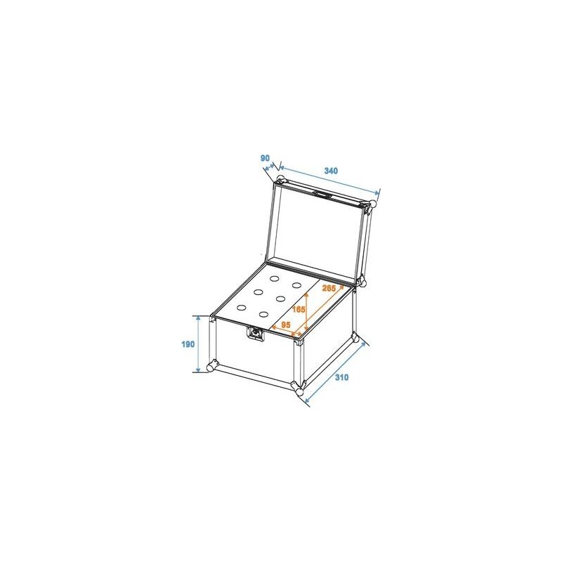 Flightcase negru pentru 6 microfoane, Roadinger 30109891