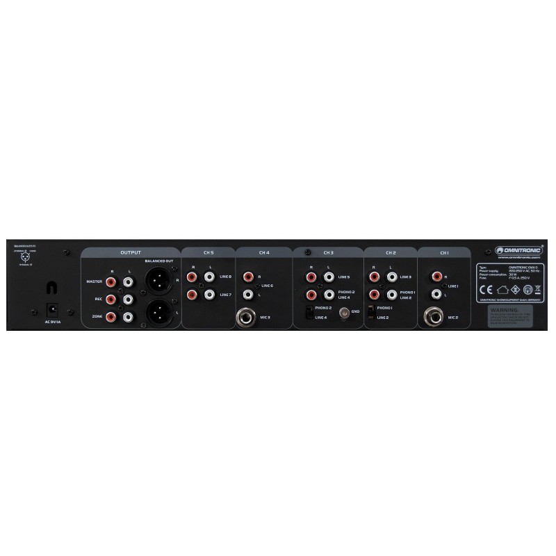 Mixer profesional cu 5 canale, Omnitronic EMX-5