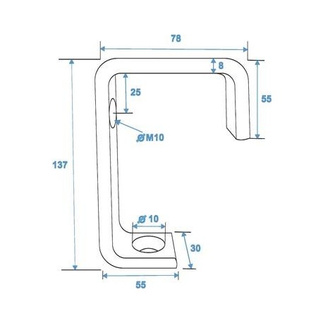 Carlig de prindere pentru diam. 50mm, cromat, 50 Kg/max, Eurolite TH-52 (58000642)