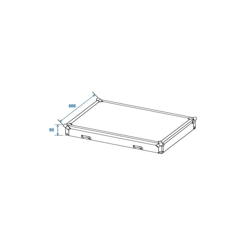 Flightcase universal cu 4 sertare si roti, Roadinger ODS-1 (30126432)