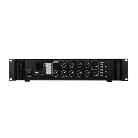 Amplificator-mixer mono 6 zone 100V cu mp3 player si telecomanda IR, 120W, Omnitronic MPZ-120.6P