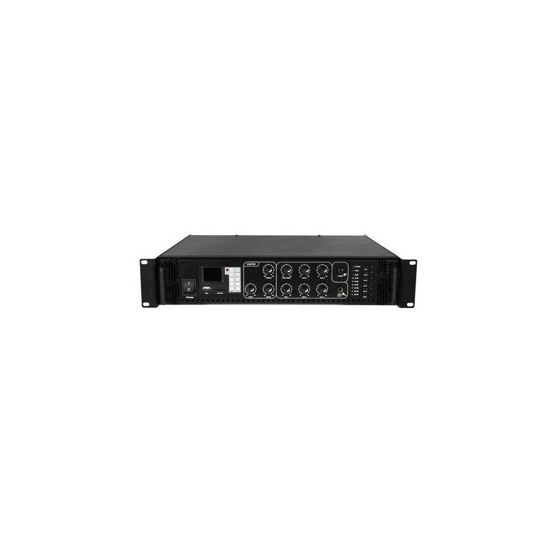 Amplificator-mixer mono 6 zone 100V cu mp3 player si telecomanda IR, 350W, Omnitronic MPZ-350.6P