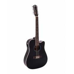 Chitara western cu 12 corzi, culoare neagra, Dimavery DR-612BK