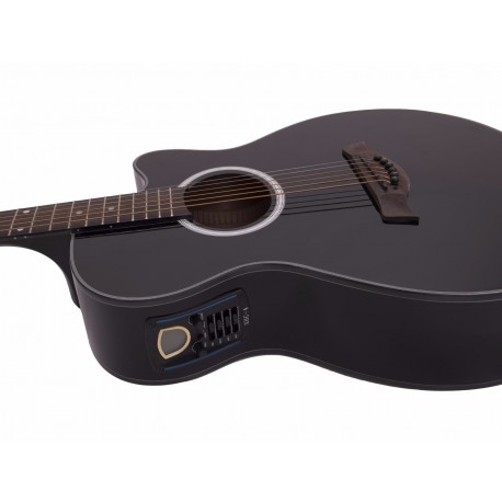 Chitara western decupata cu pickup, culoare neagra, Dimavery AW-400BK